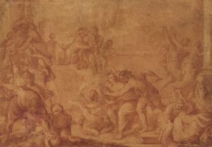 Scuola bolognese del XVII secolo Strage degli innocenti  - Asta Old Masters - Associazione Nazionale - Case d'Asta italiane