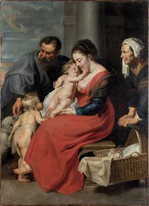 Pietro Paolo Rubens, Bottega di - Sacra Famiglia con San Giovannino e SantAnna