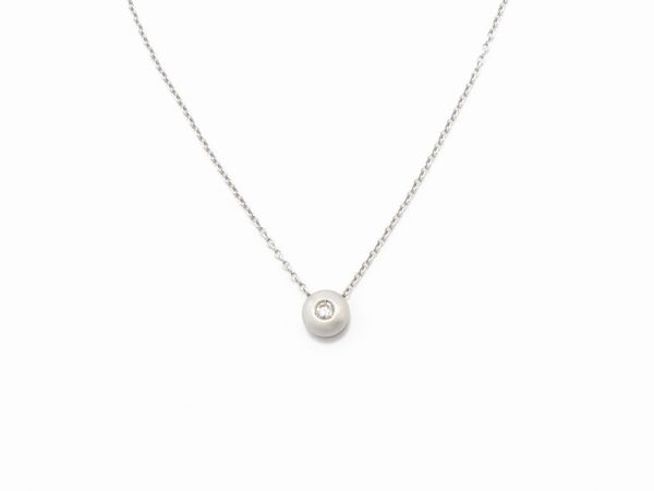 Collana punto luce in oro bianco con diamante  - Asta Gioielli e Orologi - Associazione Nazionale - Case d'Asta italiane