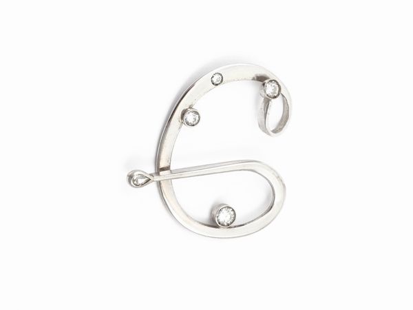 Pendente in oro bianco con diamanti  - Asta Gioielli e Orologi - Associazione Nazionale - Case d'Asta italiane