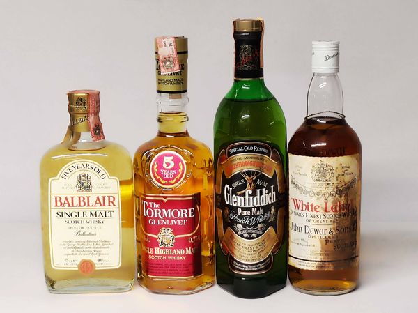 Balblair, Glenlivet, Glenfiddich, White Label, Scoth Whisky  - Asta Whisky & Co. - Associazione Nazionale - Case d'Asta italiane