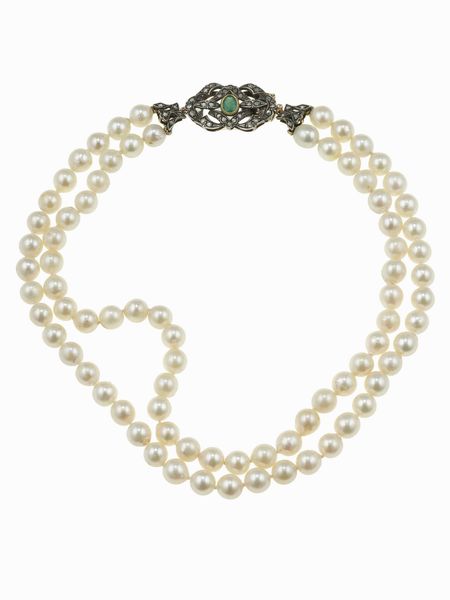 Collana a due fili di perle  - Asta Gioielli - Associazione Nazionale - Case d'Asta italiane