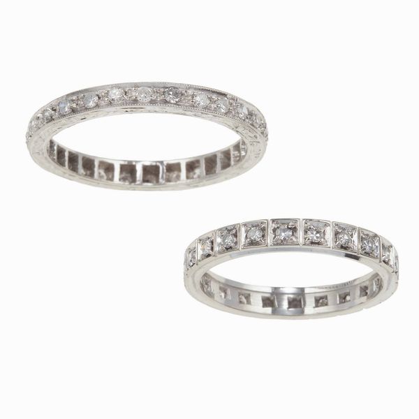 Due rivi�re con diamanti  - Asta Gioielli - Associazione Nazionale - Case d'Asta italiane