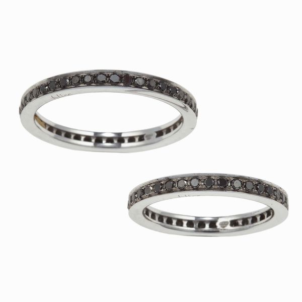 Due rivire con diamanti neri  - Asta Gioielli - Associazione Nazionale - Case d'Asta italiane