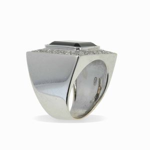 Anello con onice e diamanti  - Asta Gioielli - Associazione Nazionale - Case d'Asta italiane