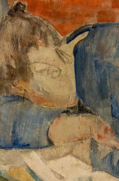 FAUSTO PIRANDELLO : Figura con camicia blu  - Asta Arte Moderna e Contemporanea - Associazione Nazionale - Case d'Asta italiane