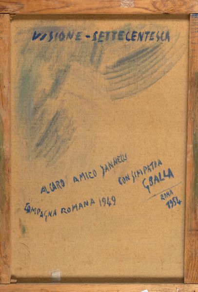 Giacomo Balla : Visione settecentesca - Campagna romana  - Asta Arte Moderna e Contemporanea - Associazione Nazionale - Case d'Asta italiane
