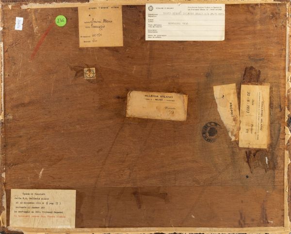 Mario Sironi : Paesaggio con montagne e albero (L'albero nella valle)  - Asta Arte Moderna e Contemporanea - Associazione Nazionale - Case d'Asta italiane