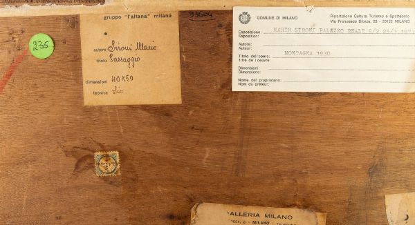 Mario Sironi : Paesaggio con montagne e albero (L'albero nella valle)  - Asta Arte Moderna e Contemporanea - Associazione Nazionale - Case d'Asta italiane