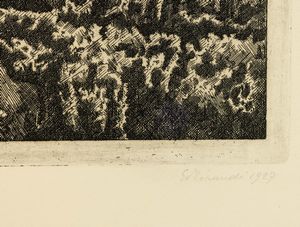 Giorgio Morandi : Paesaggio con il grande pioppo  - Asta Arte Moderna e Contemporanea - Associazione Nazionale - Case d'Asta italiane