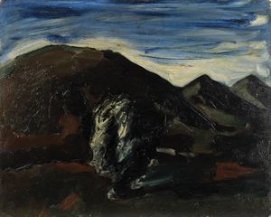 Mario Sironi - Paesaggio con montagne e albero (L'albero nella valle)