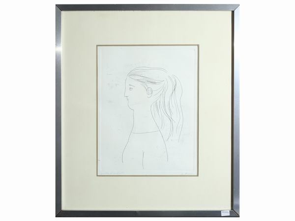 Antonio Bueno : Profilo di ragazza  - Asta Una casa al Ponte Vecchio - Associazione Nazionale - Case d'Asta italiane