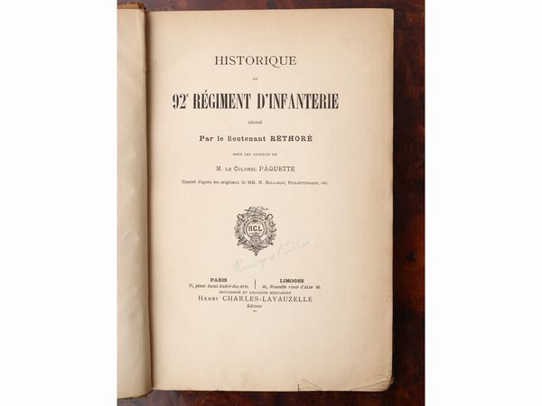 Historique du 92e r�giment d'infanterie  - Asta Una casa al Ponte Vecchio - Associazione Nazionale - Case d'Asta italiane