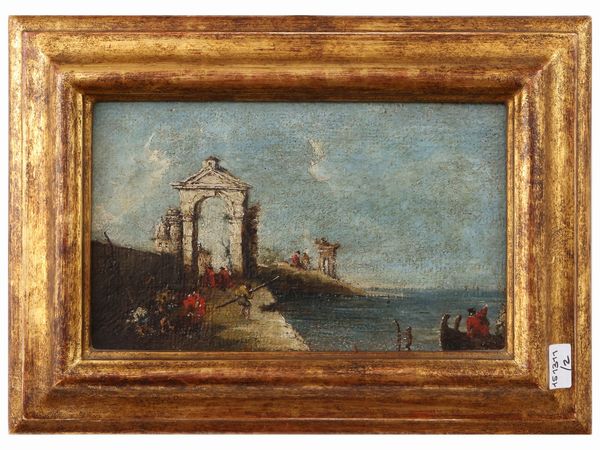 Scorci veneziani, da Francesco Guardi  - Asta Una casa al Ponte Vecchio - Associazione Nazionale - Case d'Asta italiane