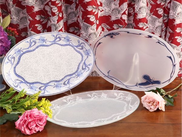 Tre vassoi ovali da portata in vetro  - Asta Una casa al Ponte Vecchio - Associazione Nazionale - Case d'Asta italiane