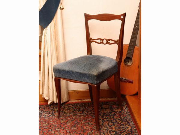 Coppia di poltroncine con coppia di sedie en pendant in satinwood  - Asta Una casa al Ponte Vecchio - Associazione Nazionale - Case d'Asta italiane