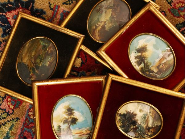 Cinque miniature  - Asta Una casa al Ponte Vecchio - Associazione Nazionale - Case d'Asta italiane