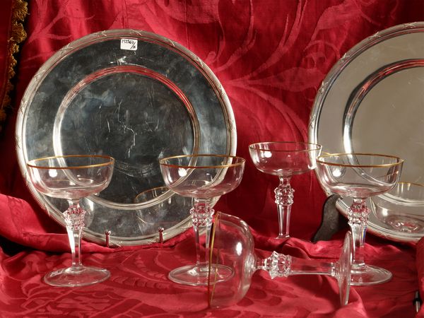 Lotto di accessori per la tavola in metallo argentato e cristallo  - Asta Una casa al Ponte Vecchio - Associazione Nazionale - Case d'Asta italiane