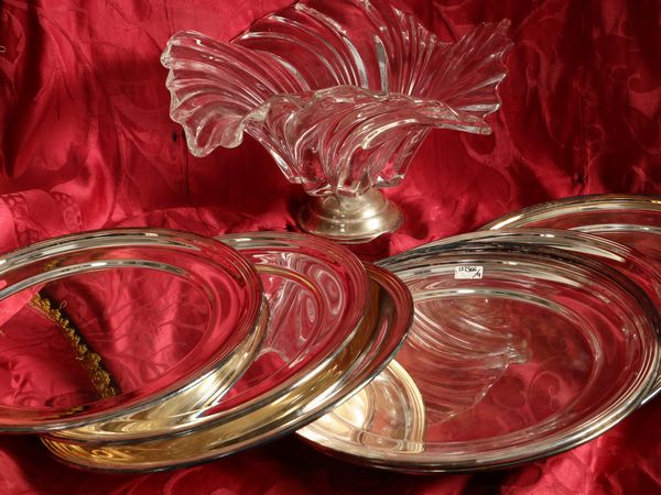 Lotto di accessori per la tavola in metallo argentato e cristallo  - Asta Una casa al Ponte Vecchio - Associazione Nazionale - Case d'Asta italiane