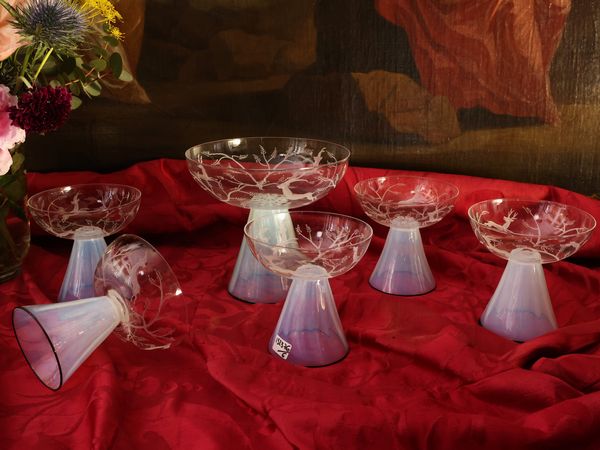 Servizio da macedonia in vetro soffiato di Murano, Vittorio Zecchin per S.A.L.I.R.  - Asta Una casa al Ponte Vecchio - Associazione Nazionale - Case d'Asta italiane