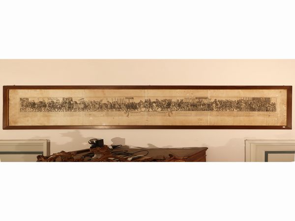 Gioacchino Filidoni Romani : Cavalcata per l'incoronazione di Carlo V  - Asta Una casa al Ponte Vecchio - Associazione Nazionale - Case d'Asta italiane