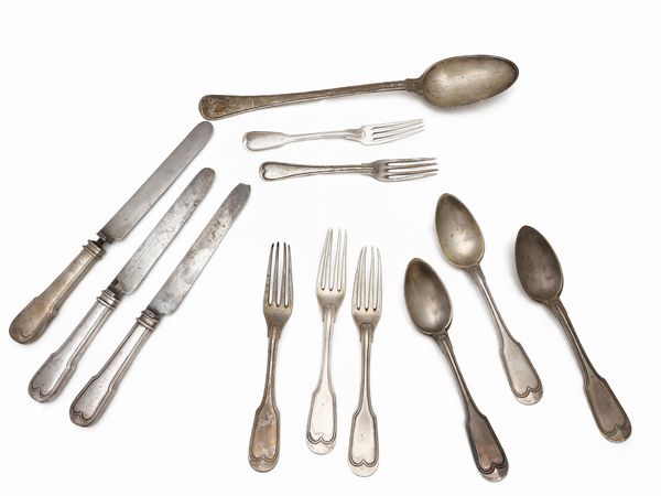 Servizio di posate in argento  - Asta Una casa al Ponte Vecchio - Associazione Nazionale - Case d'Asta italiane