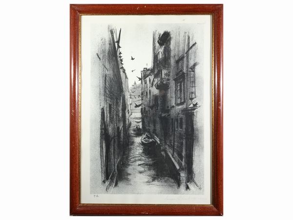 Romano Stefanelli : Vedute veneziane  - Asta Una casa al Ponte Vecchio - Associazione Nazionale - Case d'Asta italiane