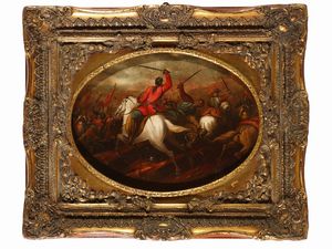 Maniera dei battaglisti del XVIII secolo - Scena di battaglia