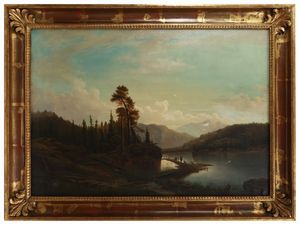 Scuola dell'Italia Settentrionale - Paesaggio lacustre