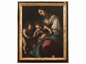 Cerchia di Jacopo Vignali, XVII secolo - Madonna con Bambino e San Giovannino