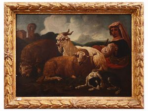 Cerchia di Philipp Peter Roos, detto Rosa da Tivoli - Scene pastorali