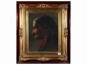 Scuola italiana del XIX secolo - Profilo di anziana signora