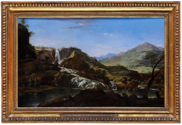 Gaspard Dughet, Attribuito a : Paesaggio con cascata  - Asta Dimore italiane - Associazione Nazionale - Case d'Asta italiane