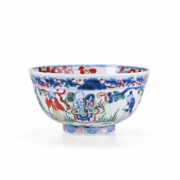 Ciotola in porcellana con scene di vita comune, Cina, Dinastia Ming, epoca Wanli (1573-1619)  - Asta Dimore italiane - Associazione Nazionale - Case d'Asta italiane