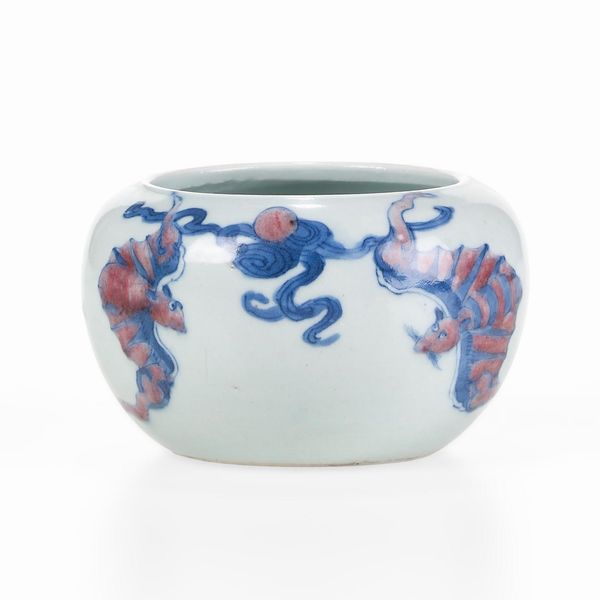 Sciacquapennelli in porcellana decoro naturalistico, Cina, Dinastia Qing, epoca Qianlong (1736-1796)  - Asta Dimore italiane - Associazione Nazionale - Case d'Asta italiane