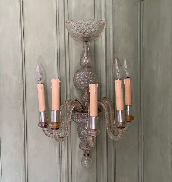 Quattro appliques in vetro a cinque luci. XX secolo  - Asta Dimore italiane - Associazione Nazionale - Case d'Asta italiane