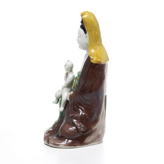 Gruppo della maternit�, Guanyin con bambino, Cina, Dinastia Qing, epoca Qianlong (1736-1796)  - Asta Dimore italiane - Associazione Nazionale - Case d'Asta italiane