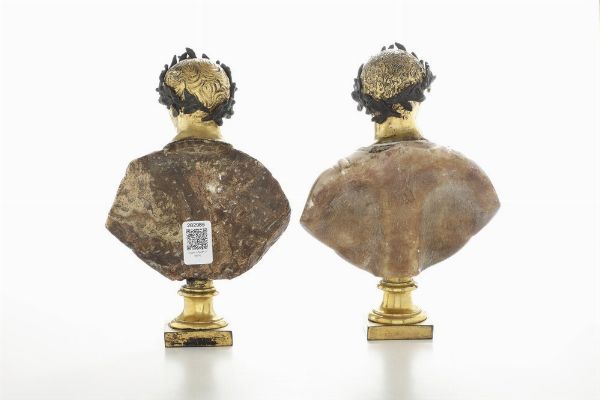 Due busti di Imperatori romani. Arte italiana, probabile XVIII secolo  - Asta Dimore italiane - Associazione Nazionale - Case d'Asta italiane