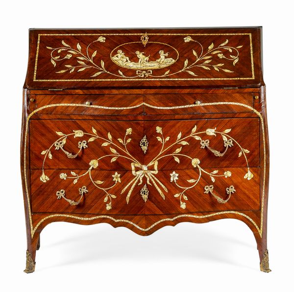 Ribalta lastronata in palissandro ed intarsiata in avorio. Genova XVIII secolo  - Asta Dimore italiane - Associazione Nazionale - Case d'Asta italiane