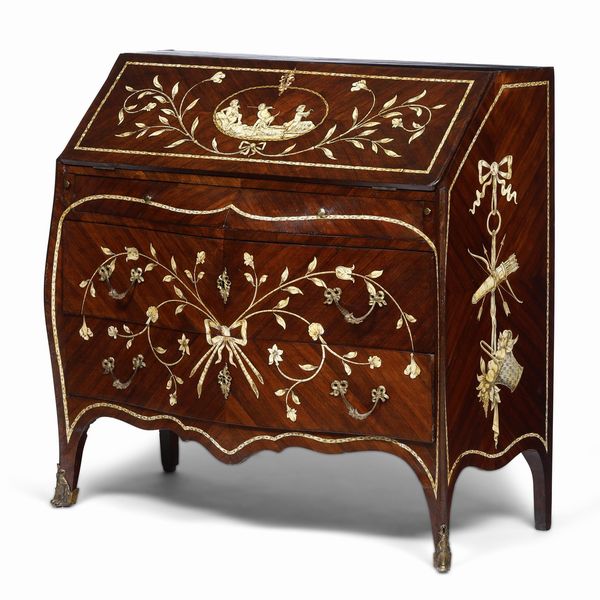 Ribalta lastronata in palissandro ed intarsiata in avorio. Genova XVIII secolo  - Asta Dimore italiane - Associazione Nazionale - Case d'Asta italiane