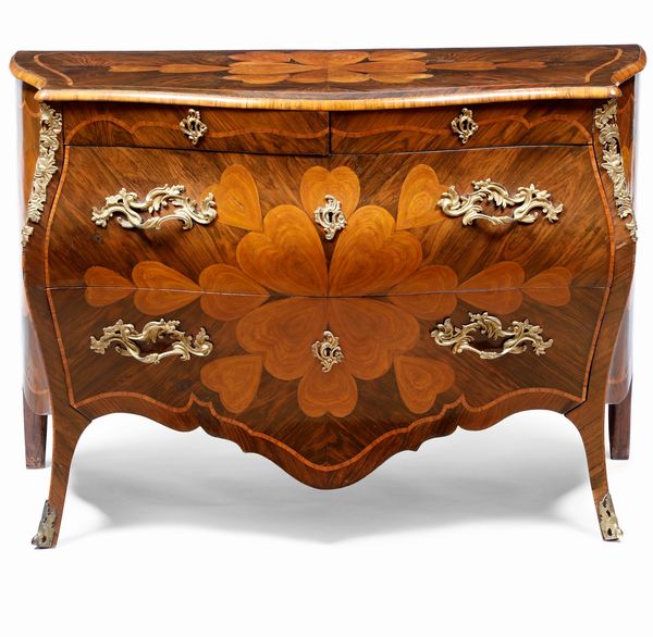 Com Luigi XV lastronato in palissandro ed intarsiato in bois de rose, Genova XVIII secolo  - Asta Dimore italiane - Associazione Nazionale - Case d'Asta italiane