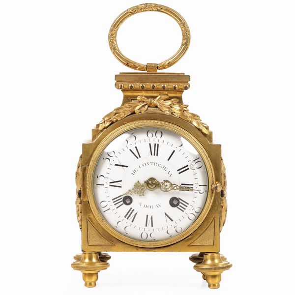 Orologio tipo maresciallo in bronzo dorato, firmata De Contrejean a Douay,  XIX secolo  - Asta Dimore italiane - Associazione Nazionale - Case d'Asta italiane