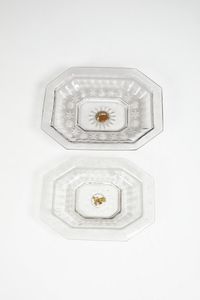 Coppia di vassoietti ottagonali<BR>Probabilmente Boemia,  XVIII-XIX secolo  - Asta Dimore italiane - Associazione Nazionale - Case d'Asta italiane