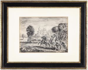 Giorgio de Chirico - Cavalli in un paese, 1954