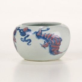 Sciacquapennelli in porcellana decoro naturalistico, Cina, Dinastia Qing, epoca Qianlong (1736-1796)  - Asta Dimore italiane - Associazione Nazionale - Case d'Asta italiane