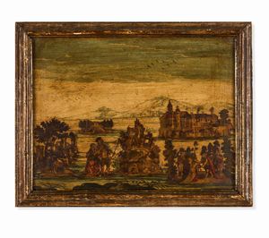 Quattro dipinti ad arte povera su tavola. XVIII secolo  - Asta Dimore italiane - Associazione Nazionale - Case d'Asta italiane