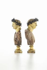 Due busti di Imperatori romani. Arte italiana, probabile XVIII secolo  - Asta Dimore italiane - Associazione Nazionale - Case d'Asta italiane