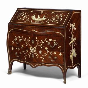 Ribalta lastronata in palissandro ed intarsiata in avorio. Genova XVIII secolo  - Asta Dimore italiane - Associazione Nazionale - Case d'Asta italiane