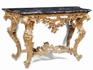 Consolle in legno intagliato e dorato. Genova XVIII secolo  - Asta Dimore italiane - Associazione Nazionale - Case d'Asta italiane