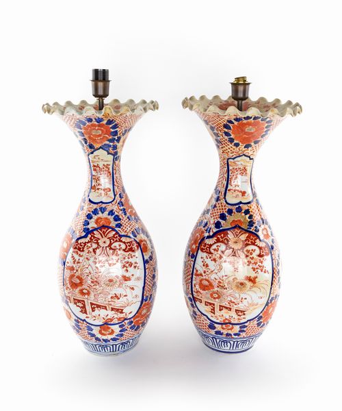 Coppia di vasi in ceramica montati a lampada, Giappone  - Asta  Asta a Tempo - Antiquariato: Arredi, Icone, Dipinti Antichi e del XIX Secolo , Arte Orientale - Associazione Nazionale - Case d'Asta italiane